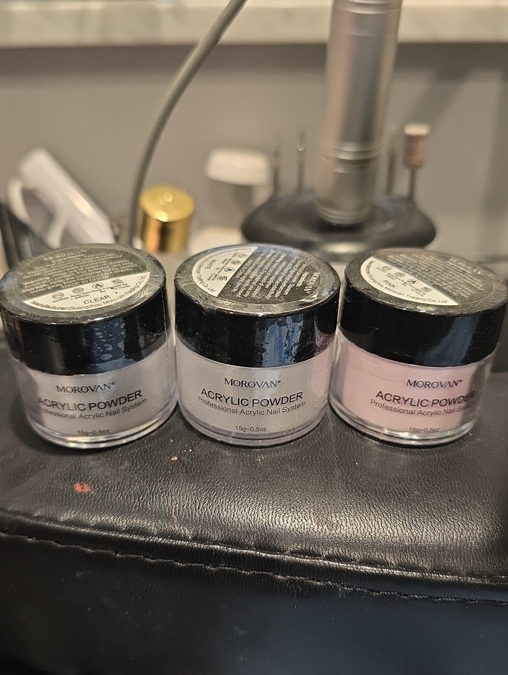 (3)Acrylic Powder Set - Pink, Clear, Natural Shades
